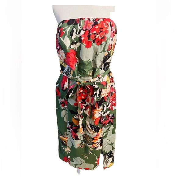 New York Company Women’s Strapless Dress Floral Sprint Festive Resort Size 12 - Picture 1 of 4